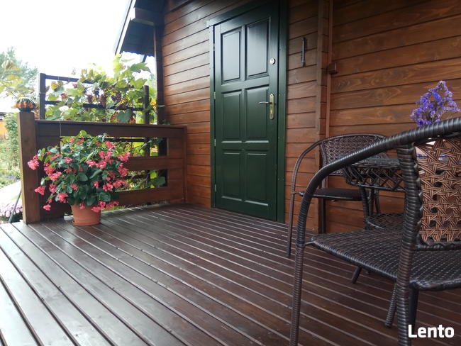 Działka w ROD Chotomów z drewnianym domem z 2017 r.