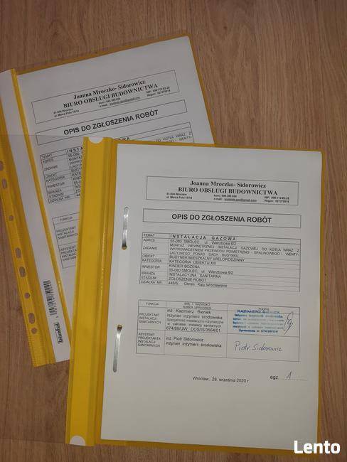 Projekt instalacji sanitarnych (gaz, woda, c.o)