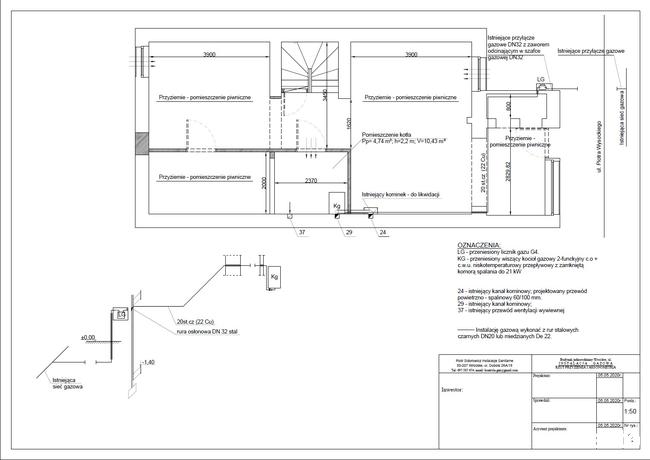 Projekt instalacji sanitarnych (gaz, woda, c.o)