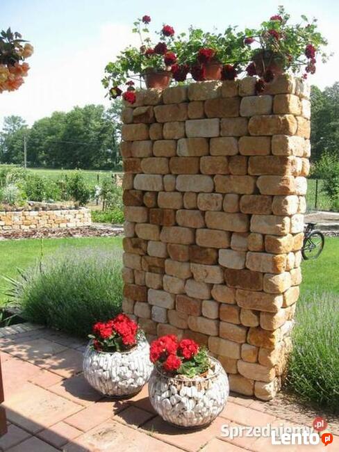 Grill z kamienia ogrodowy cegła kamień piaskowiec łupek