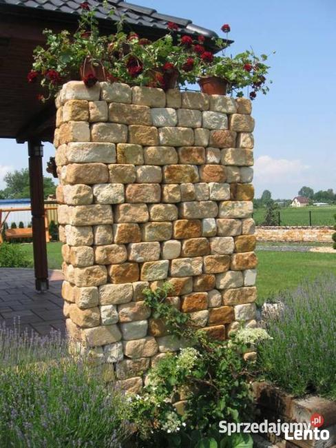 Grill z kamienia ogrodowy cegła kamień piaskowiec łupek