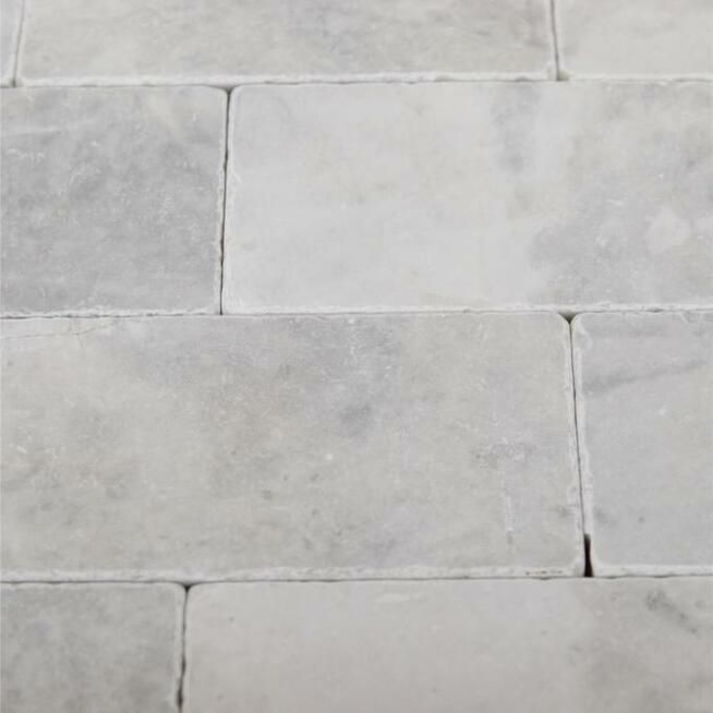 Cegiełka marmur Royal White bębnowany 15x7,5cm