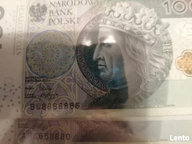 Banknot 100zl z 2012r 8886886/9993993/5559559