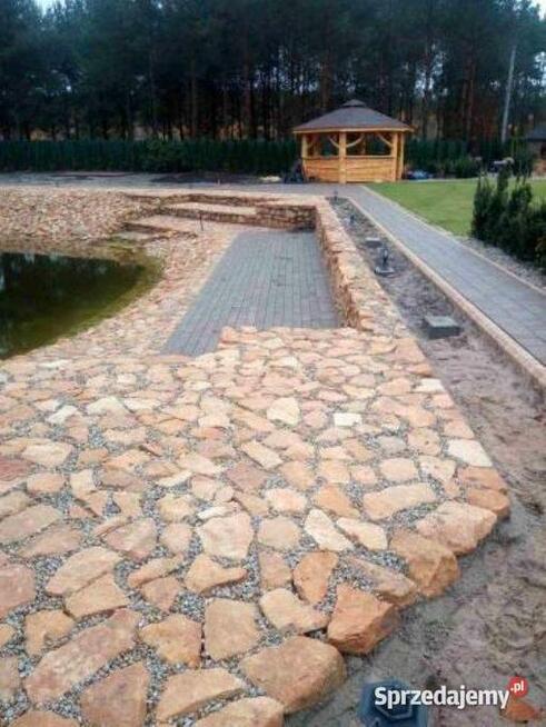 Kopalnia piaskowca kamienia kamień ogrodowy na skarpy staw