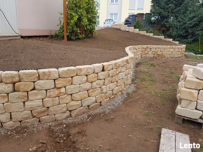 Grill z kamienia ogrodowy cegła kamień piaskowiec łupek