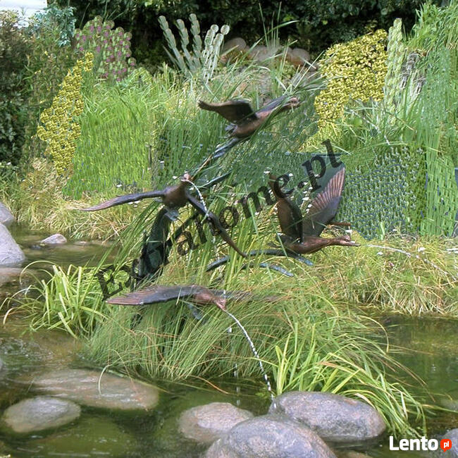 Fontanna z brązu 4 Odlotowe Kaczki H160cm