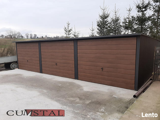 Garaż drewnopodobny 9x6 garaże blaszane 3 stanowiska