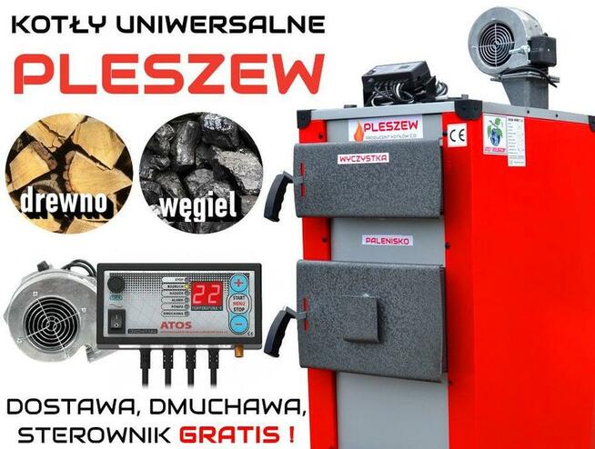 Pleszew PIEC KOCIOŁ 27kW do 200m KOTŁY na Węgiel Drewno Miał