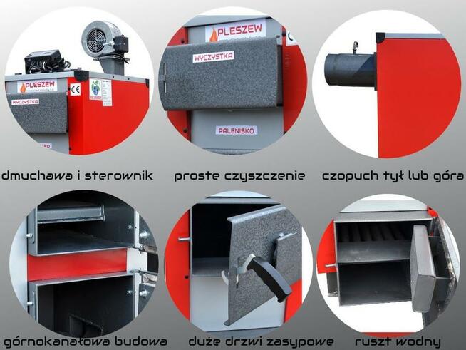 Pleszew PIEC KOCIOŁ 27kW do 200m KOTŁY na Węgiel Drewno Miał