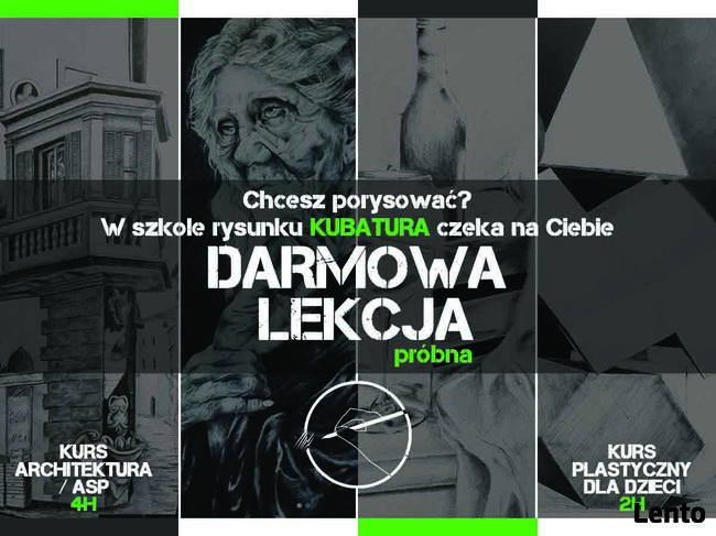 Zapraszamy na DARMOWĄ LEKCJĘ PRÓBNĄ Szkoła rysunku Kubatura