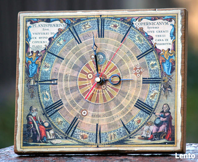 Zegar z układem planet według Mikołaja Kopernika z 1660r.