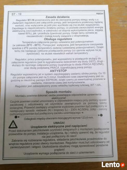 Sterownik ST-19 Antystop do pompy centralnego ogrzewania