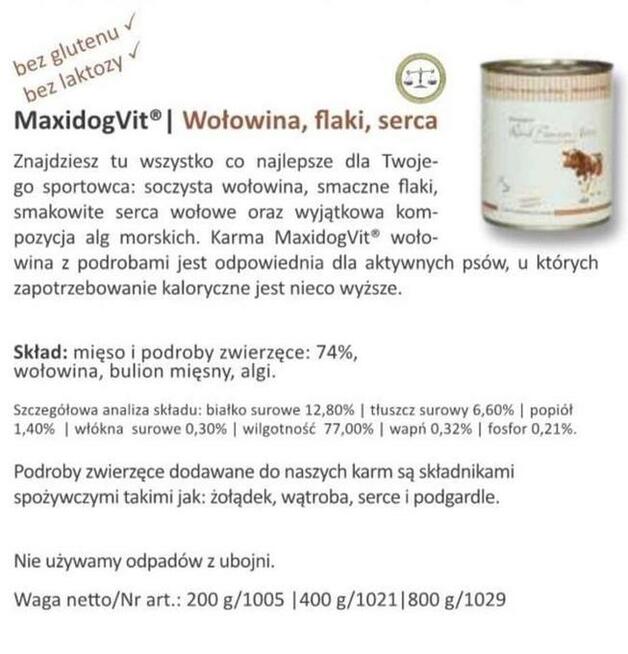 Karma mokra dla psów/ równowaga mineralna Reico VITAL