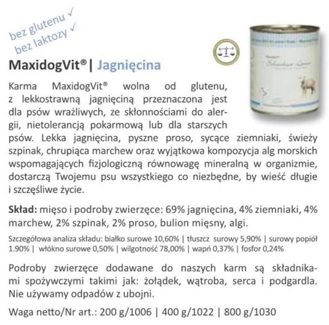 Karma mokra dla psów/ równowaga mineralna Reico VITAL