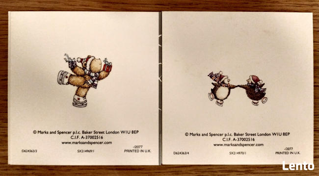 Kartki świąteczne z kopertami Marks & Spencer - 14 sztuk