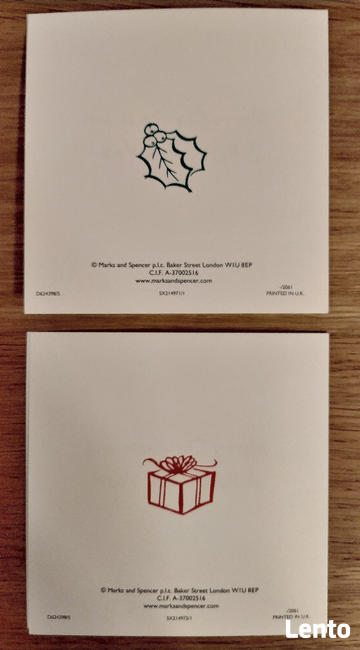 Kartki świąteczne z kopertami Marks & Spencer - 17 sztuk