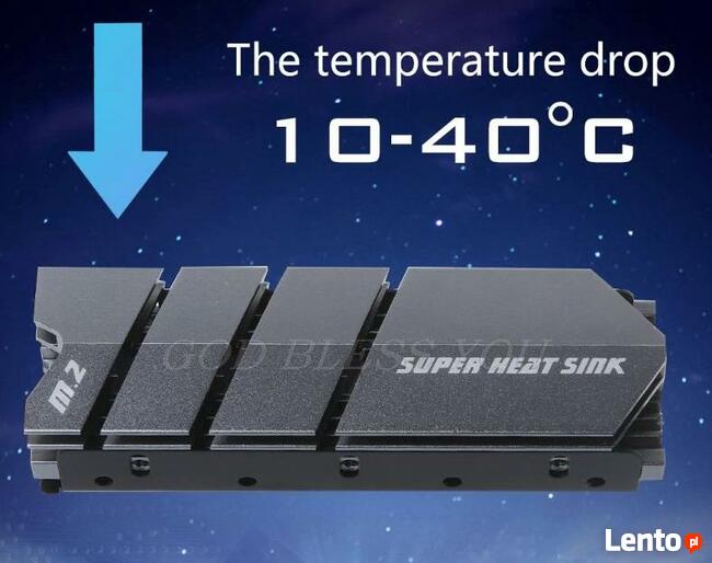Radiator aluminiowy z podkładka termiczna dla M2 dysk twardy
