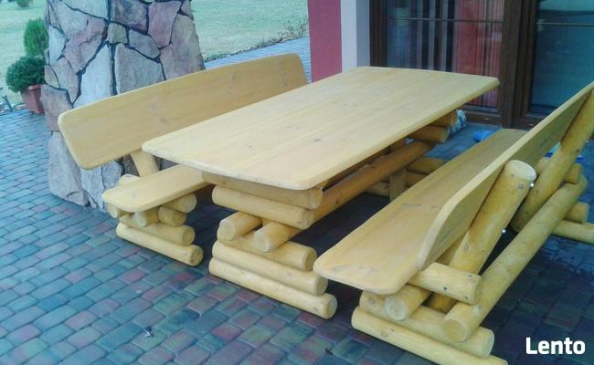 Meble ogrodowe drewniane z drewna barowe. transport 180 zł