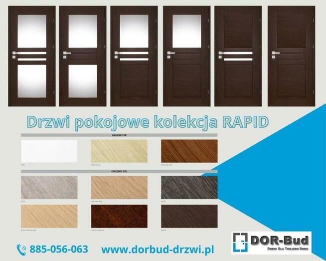 Drzwi wewnętrzne (pokojowe, łazienkowe, pełne). POLSKI PRODUKT