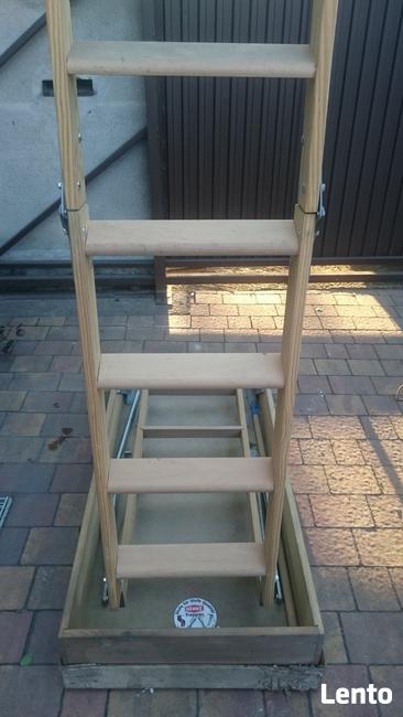 schody strychowe wypuszczane z sufitu drewno