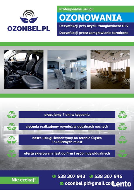 Profesjonalna Dezynfekcja - Ozonowanie , Zamgławianie ULV i