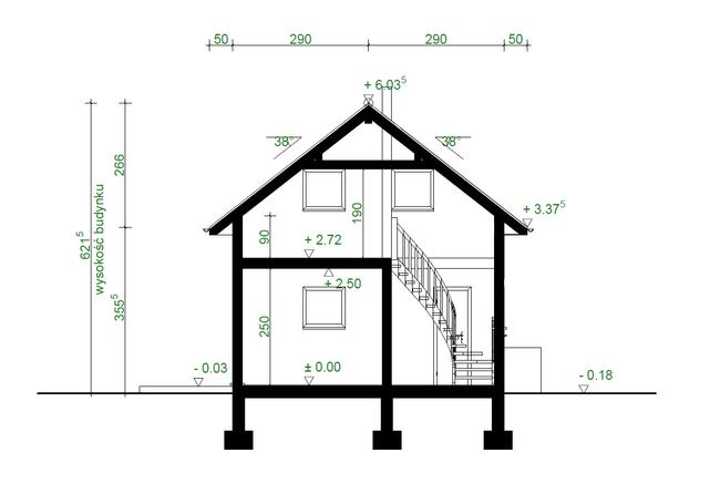 Projekt domu ZG111d - na zgłoszenie bez pozwolenia