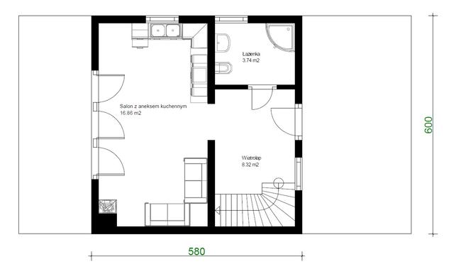 Projekt domu ZG111c - na zgłoszenie bez pozwolenia
