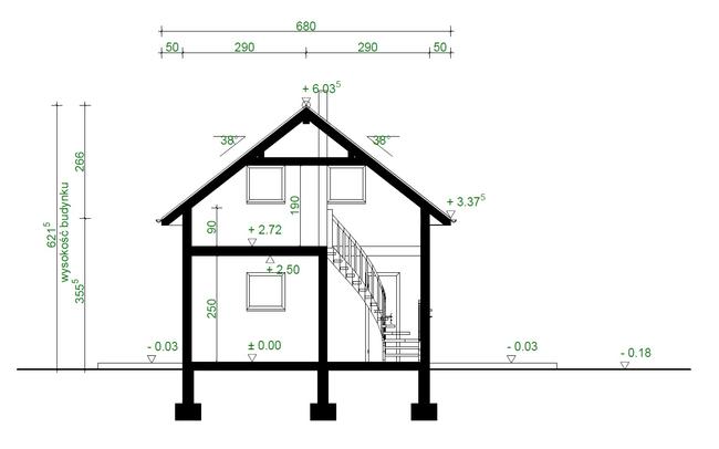 Projekt domu ZG111c - na zgłoszenie bez pozwolenia