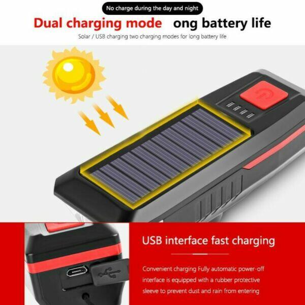 Hit Światło Rowerowe Przednie z Możliwością Ładowania Słońce