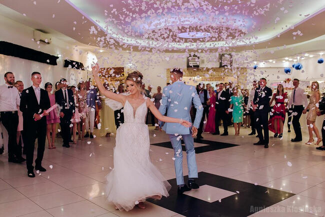 DJ wodzirej z akordeonem, grający i śpiewający akordeonista