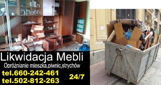 opróżnianie mieszkań domów piwnic wywóz mebli AGD tanio 7dni
