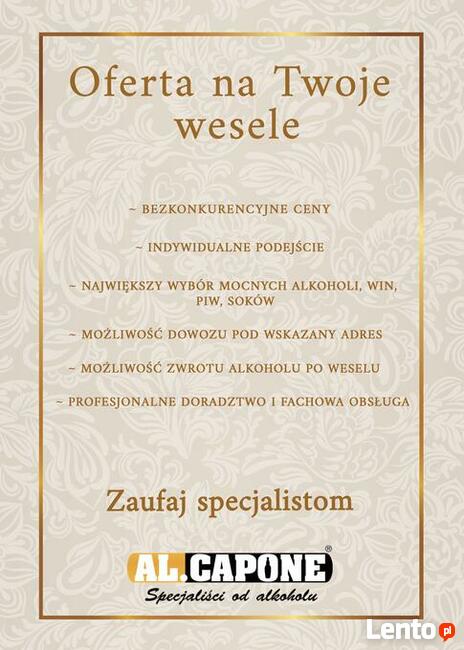 ALKOHOL NA TWOJE WESELE