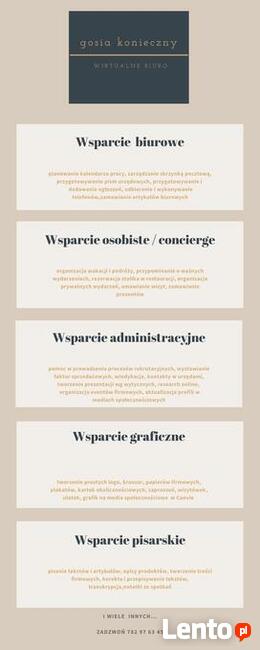 Wirtualne wsparcie biurowe / wirtualna asystentka / wirtualn