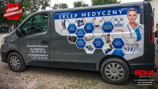 Oklejanie pojazdów, drukarnia Płock