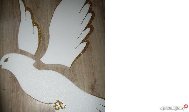 Duże gołębie 3d z hostią dekoracja Pierwsza Komunia