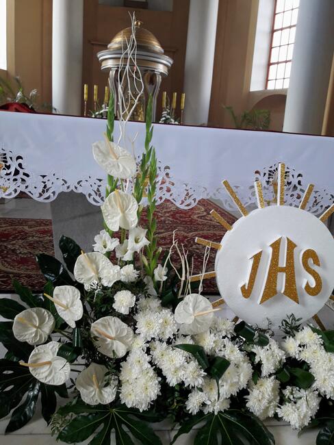 Hostia dekoracja Pierwsza Komunia ołtarz Boże Ciało