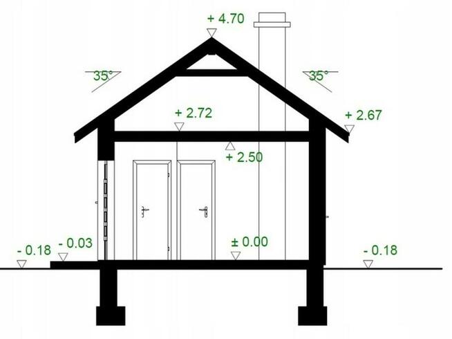 Projekt domu ZG1a - na zgłoszenie (bez pozwolenia)
