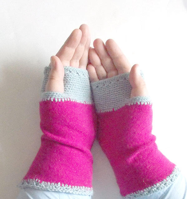 fuksjowe mitenki, mitenki z wełny