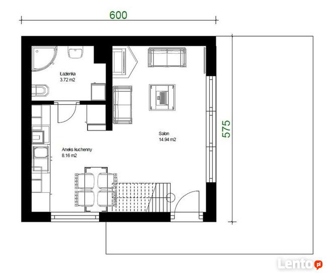 Projekt domu ZG9l - na zgłoszenie (bez pozwolenia)