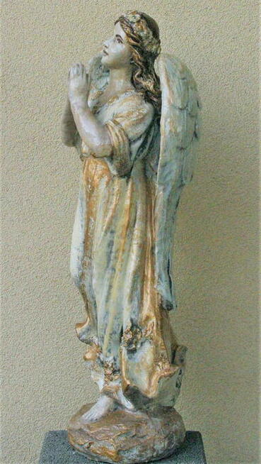 Anioł figura, rzeźba z betonu artystycznie malowana