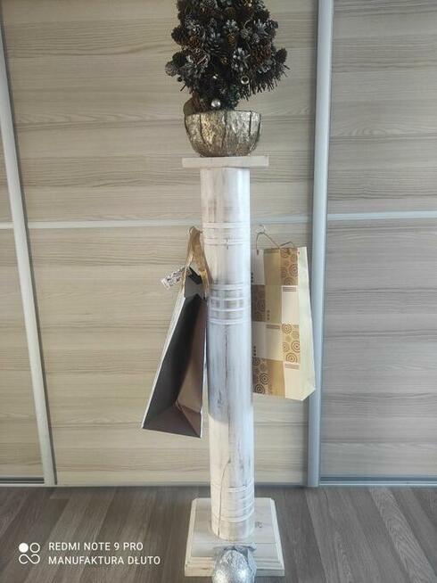Świąteczny stojak prezent pod choinkę świecznik drewniany