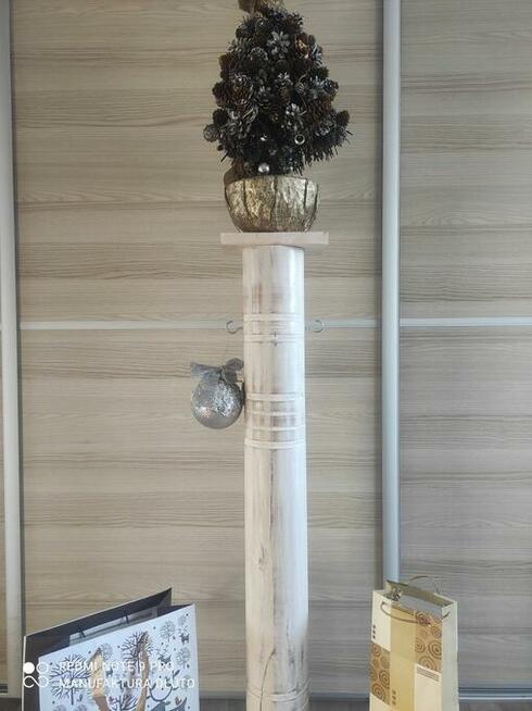 Świąteczny stojak prezent pod choinkę świecznik drewniany