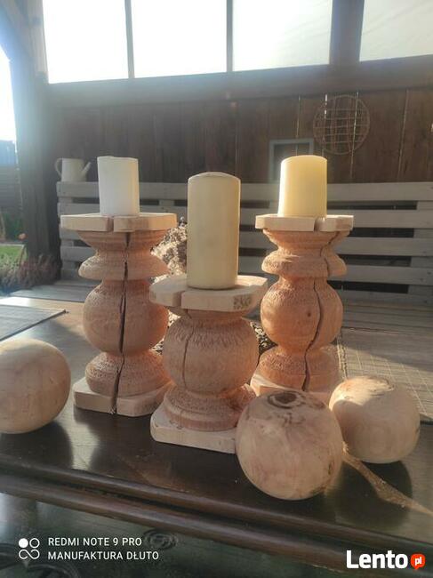 Świecznik drewniany ręcznie toczony