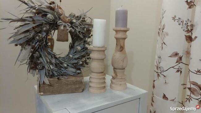 Świecznik drewniany ręcznie toczony