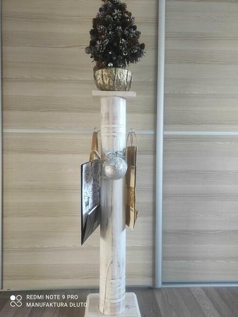 Świąteczny stojak prezent pod choinkę świecznik drewniany