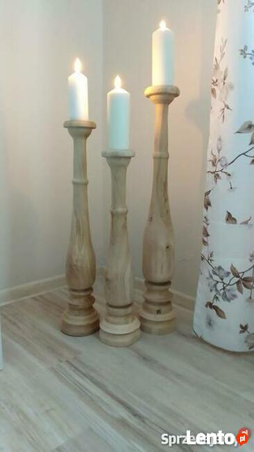 Świecznik drewniany ręcznie toczony