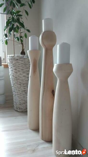 Świecznik drewniany ręcznie toczony