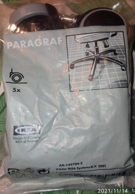 NOWE Kółka kauczukowe do krzesła obrotowego