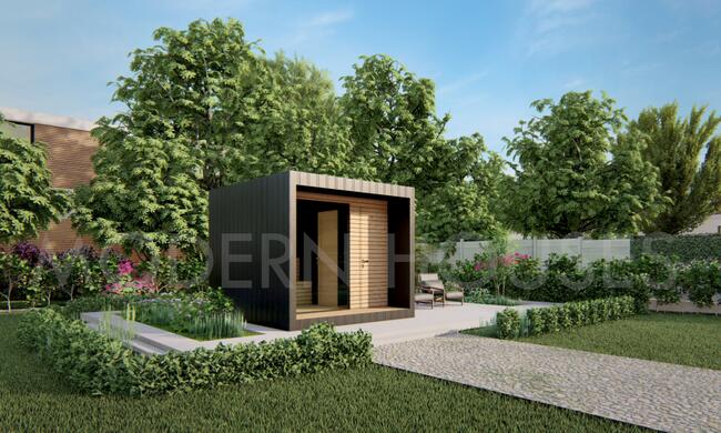 Domek ogrodowy, SAUNA, Konstrukcja Metalowa- Modern Houses