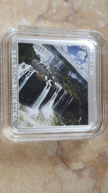 moneta Wodospady Iguazu czyste srebro